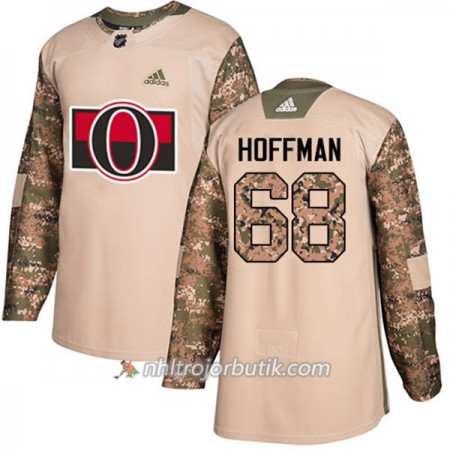 Män Ishockey Ottawa Senators Tröja Mike Hoffman 68 Adidas 2017-2018 Camo Veterans Day Practice Authentic